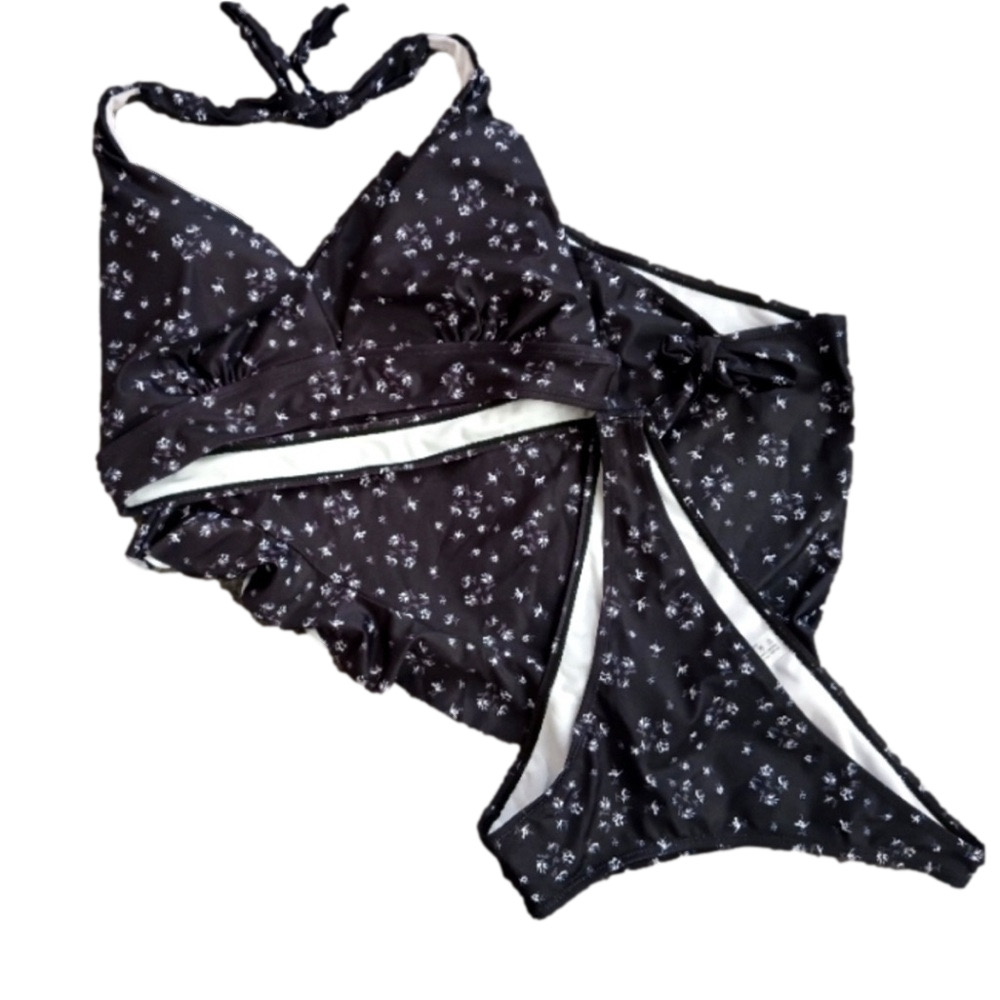 SHEIN 3 pc Swim Suit- Bikini + Swim Skirt